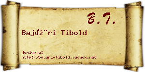 Bajári Tibold névjegykártya